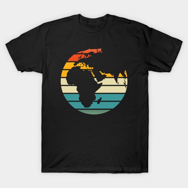 Planet Earth in Retro Colors T-Shirt by dkdesigns27